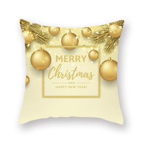 Home Golden Christmas Pillow Cover (Option: 19XMAS418-45x45cm)