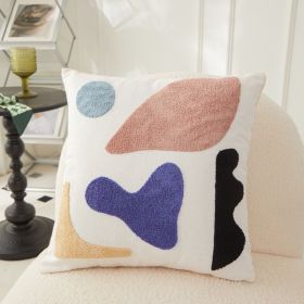 Embroidery Factory Design Simple Morandi Seaweed Color Block Plush Embroidery Pillowcase (Option: Kelp-45x45cm-Pillowcase)