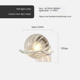 Simple Bedroom Bedside European Wall Lamp (Option: White Striped Clear Cover-Without Bulb)