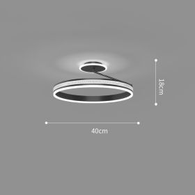 Modern And Minimalist Bedroom Ceiling Lights (Option: Black-Tricolor dimming-40cm)