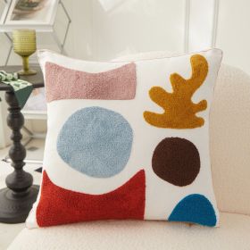 Embroidery Factory Design Simple Morandi Seaweed Color Block Plush Embroidery Pillowcase (Option: Sea Beads-45x45cm-Pillowcase)