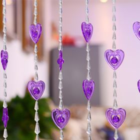 Household Plastic Crystal Acrylic Door Chain Decoration (Option: Transparent purple-120x90)