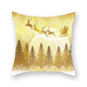 Home Golden Christmas Pillow Cover (Option: 19XMAS416-45x45cm)