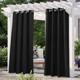 Solid Color Outdoor Waterproof And Sun Protection UV Protection High Precision Black Silk Shading Curtain (Option: Black-107 √ó 213cm)