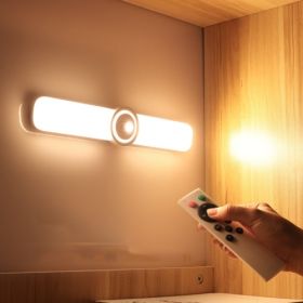 Motion Sensor Closet Lights;  Touch/Remote Control;  Dimmable;  Wireless USB Rechargea Under Cabinet Lights for Kitchen Hallway Stairway Closets Cupbo (Light color: Human body sensor + remote control)