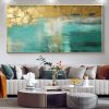 Handmade Oil Painting Large Original Gold Oil Painting on Canvas Abstract Gold Art Painting Bedroom Wall Decor Modern Textured Wall Art Decorative Pai