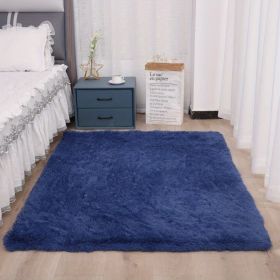 1pc, Soft Plush Area Rugs for Bedroom and Living Room - Fluffy and Fuzzy Shag Shaggy Carpet - Perfect for Kids, Girls, Boys, and Home Decor - 120x160c (Color: Dark Blue, size: 47.24*62.99inch)