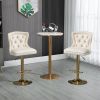 COOLMORE Bar Stools with Back and Footrest Counter Height Dining Chairs 2PC/SET