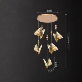 Butterfly Chandelier Bedside Enamelled Dining Hall Staircase (Option: Colorful 5head disc-Neutral light)