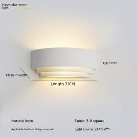 Minimalist Bedroom Bedside Wall Lamp Creative Nordic Led Stairs Corridor Aisle Balcony Light (Option: 31CMwhite Warm Light)