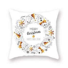 Home Golden Christmas Pillow Cover (Option: 19XMAS422-45x45cm)