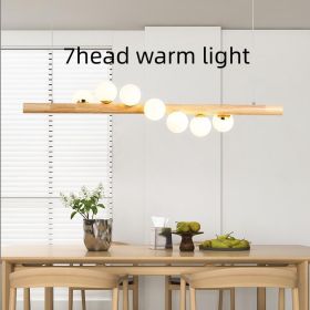 Chandelier Solid Wood Modern Minimalist Log (Option: 7head warm light-G9 light source 5W-US)