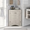 Triangle Bathroom Storage Cabinet with Adjustable Shelves;  Freestanding Floor Cabinet for Home Kitchen