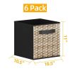 6 Pack Fabric Storage Cubes with Handle, Foldable 11 Inch Cube Storage Bins, Storage Baskets for Shelves, Storage Boxes for Organizing Closet Bins