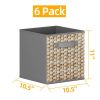 6 Pack Fabric Storage Cubes with Handle, Foldable 11 Inch Cube Storage Bins, Storage Baskets for Shelves, Storage Boxes for Organizing Closet Bins