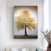 Hand Painted Oil Painting Original Tree Painting on Canvas Large Abstract Gold Big Tower Tree Landscape Acrylic Oil Painting Modern Living Room Wall A