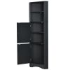 Tall Bathroom Corner Cabinet;  Freestanding Storage Cabinet with Doors and Adjustable Shelves;  MDF Board