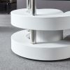 3 Pieces Coffee Table Set, Oval 10mm/0.39" Thick Tempered Glass Table and 2 Leather Stools