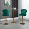 COOLMORE Bar Stools with Back and Footrest Counter Height Dining Chairs 2PC/SET