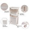 Laundry Basket Plastic Hamper 2-Tier Storage Sorter Hampers with Wheels for Kitchen Bedroom Bathroom Free Standing Storage Baskets Gray