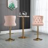 COOLMORE Bar Stools with Back and Footrest Counter Height Dining Chairs 2PC/SET