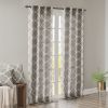 Fretwork Print Grommet Top Window Curtain Panel