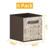 6 Pack Fabric Storage Cubes with Handle, Foldable 11 Inch Cube Storage Bins, Storage Baskets for Shelves, Storage Boxes for Organizing Closet Bins