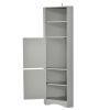 Tall Bathroom Corner Cabinet;  Freestanding Storage Cabinet with Doors and Adjustable Shelves;  MDF Board