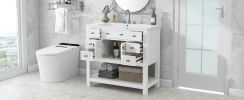 36'' Bathroom Vanity with Top Sink, Modern Bathroom Storage Cabinet with 2 Soft Closing Doors and 6 Drawers, Single Sink Bathroom Vanity