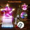 Christmas Hanging Waterfall String Light with Topper Star IP65 Waterproof Outdoor Plug In Fairy Waterfall Tree Light with 8 Lighting Modes Timer Memor