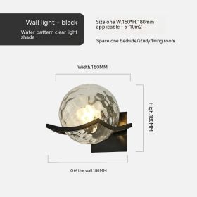 Simple Bedroom Bedside European Wall Lamp (Option: Black Water Pattern-5W Warm Light)