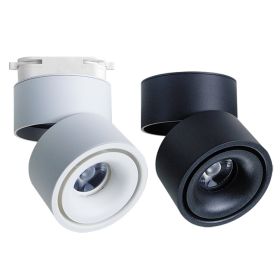 Folding Spotlight Led Surface Mounted Ceiling (Option: 7w-Black Body Warm Light Track)