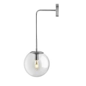 Nordic Glass Wall Lamp Living Room Bedroom Bedside Corridor Aisle (Option: Silver Excluding Light Source-200mm Amber Glass)