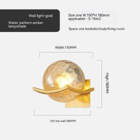 Simple Bedroom Bedside European Wall Lamp (Option: Golden Water Pattern Amber-12W Tricolor Light)