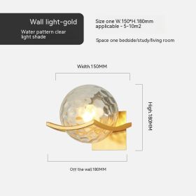 Simple Bedroom Bedside European Wall Lamp (Option: Golden Water Pattern-12W Warm Light)